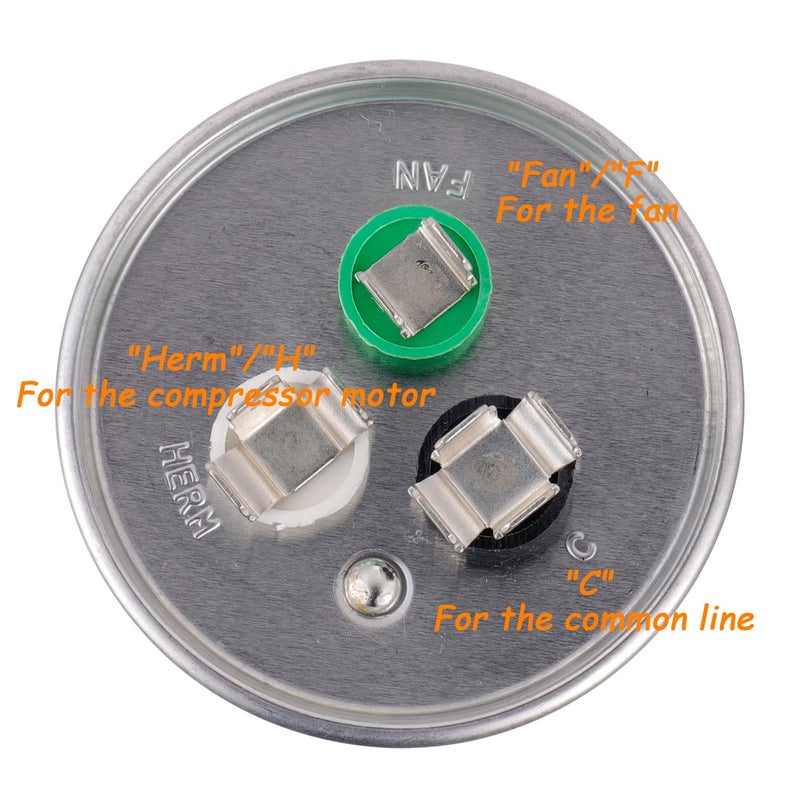 HUAREW 80/7.5 uF 80+7.5 MFD Â±6% 370V/440V CBB65B AC Capacitor Dual Run Round Capacitor Replacement 80 7.5 uF MFD 370 440 Volt VAC for AC Unit Fan Motor Start or Heat Pump or Condenser Straight Cool - Image 4